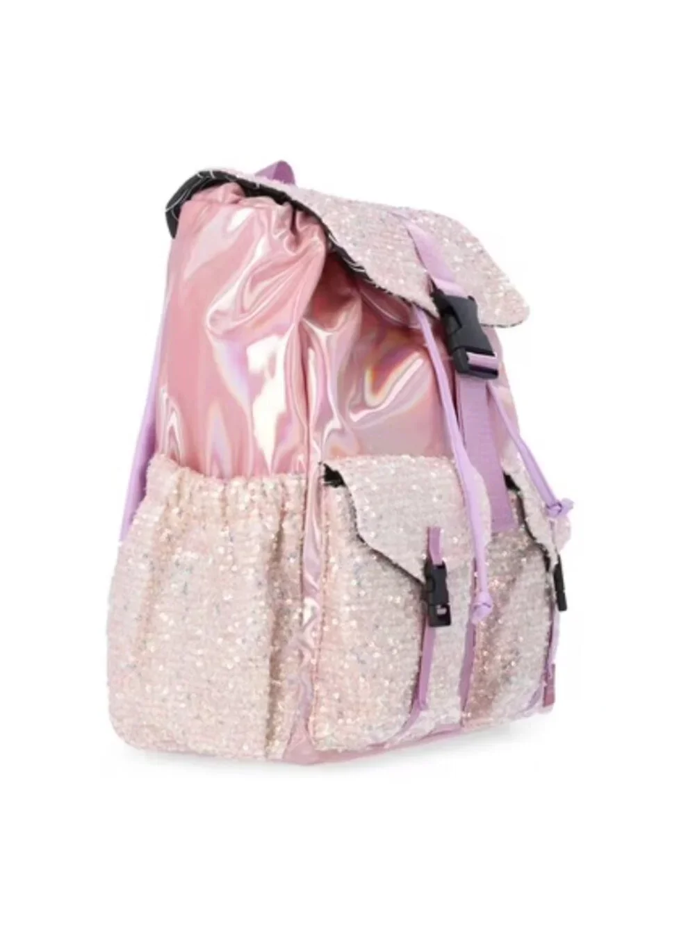 NWT Justice Girls Sequin Rucksack Backpack Iridescent Book Bag